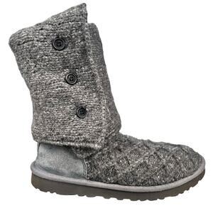 UGG Women’s Cardy Grey Knit Pull On Winter Boots Size US 8